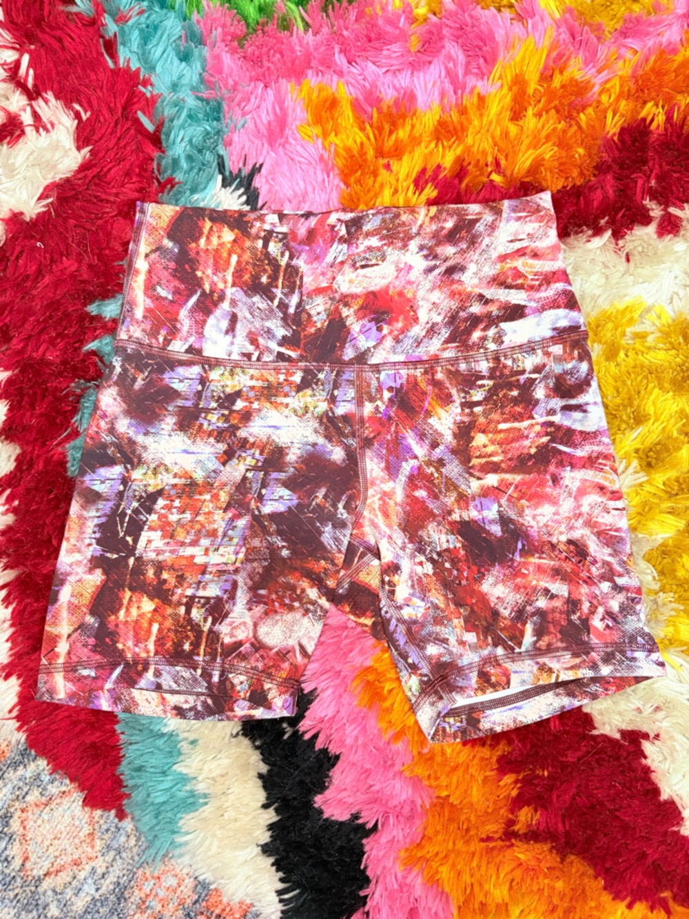 Lululemon Wunder Train High-Rise 6" Bike shorts in Urbantricity Multi print Sz 8 - Picture 9 of 14